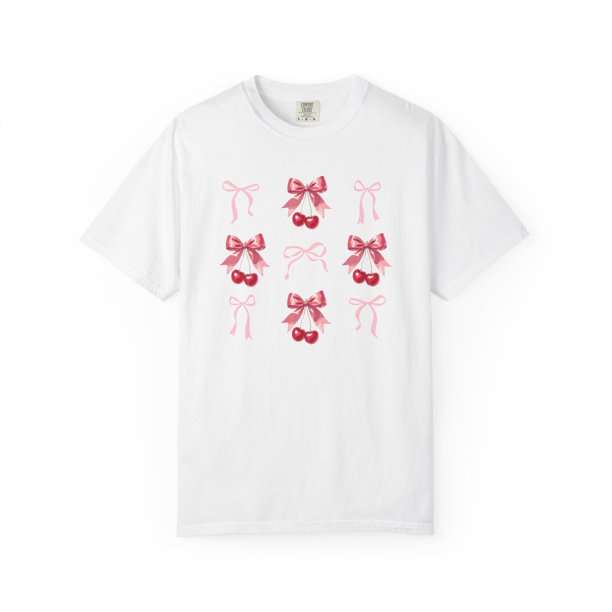 Coquette Cherry & Pink Bow Summer Tee