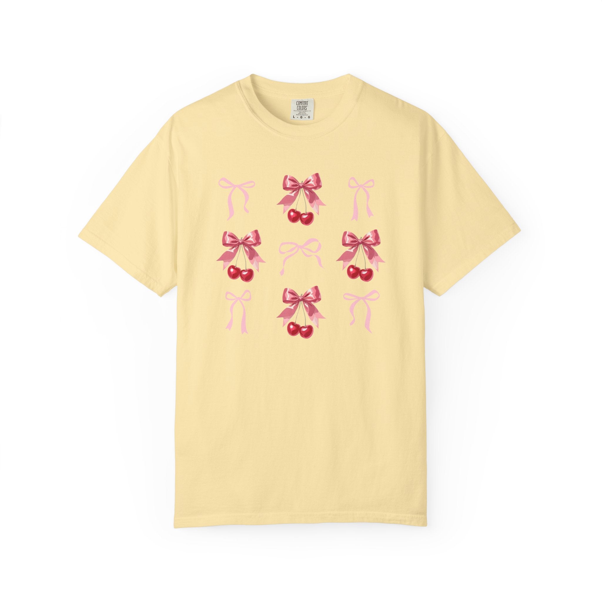 Coquette Cherry & Pink Bow Summer Tee