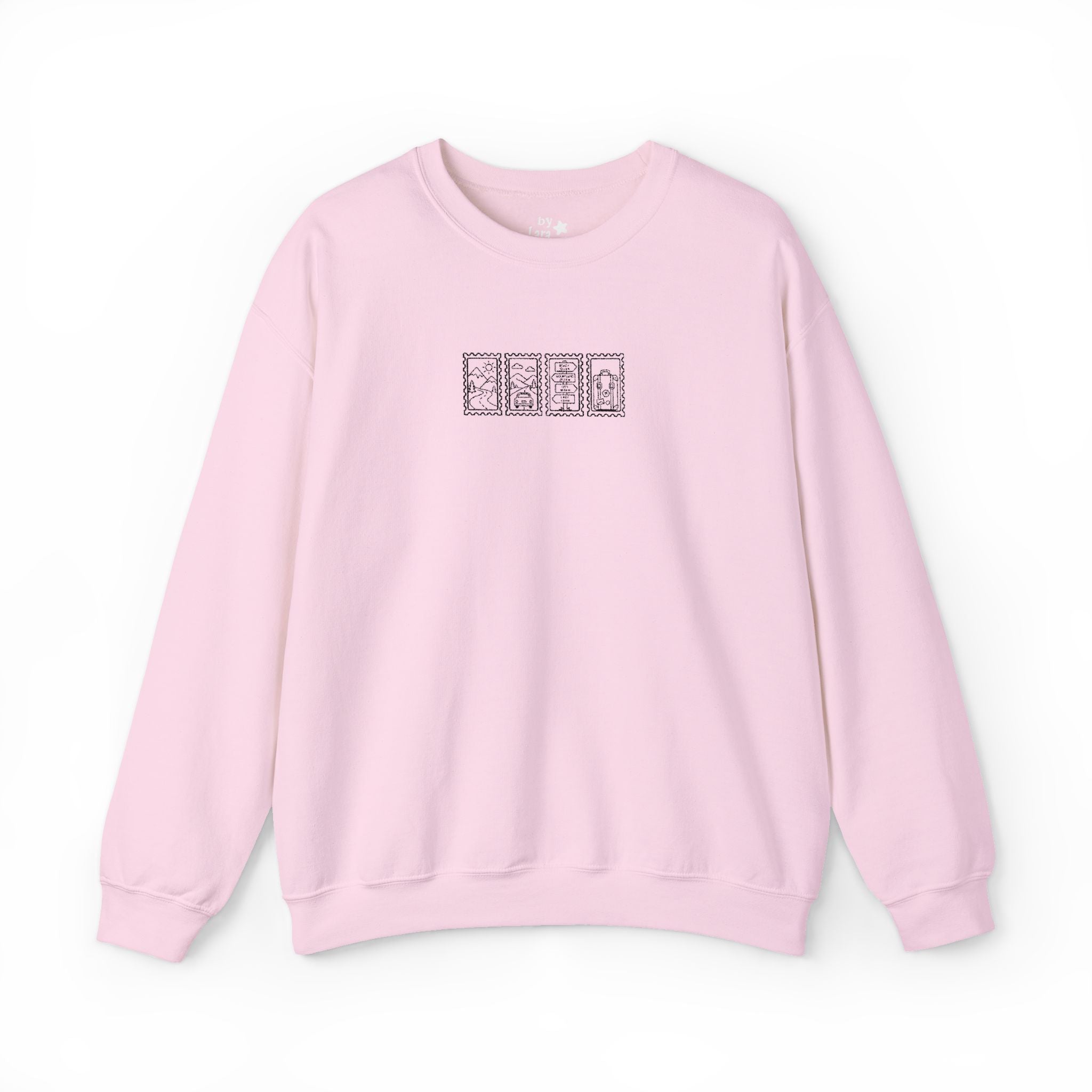 Travel Vintage Stamp Embroidered Crewneck Sweatshirt