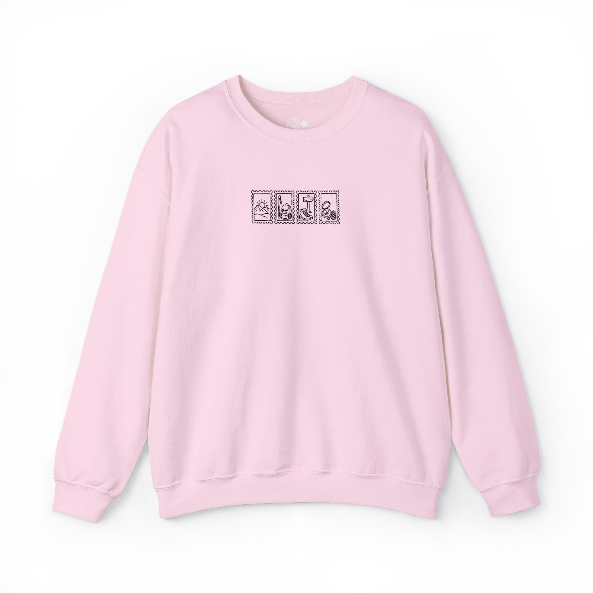 Hiking Vintage Stamp Embroidered Crewneck Sweatshirt