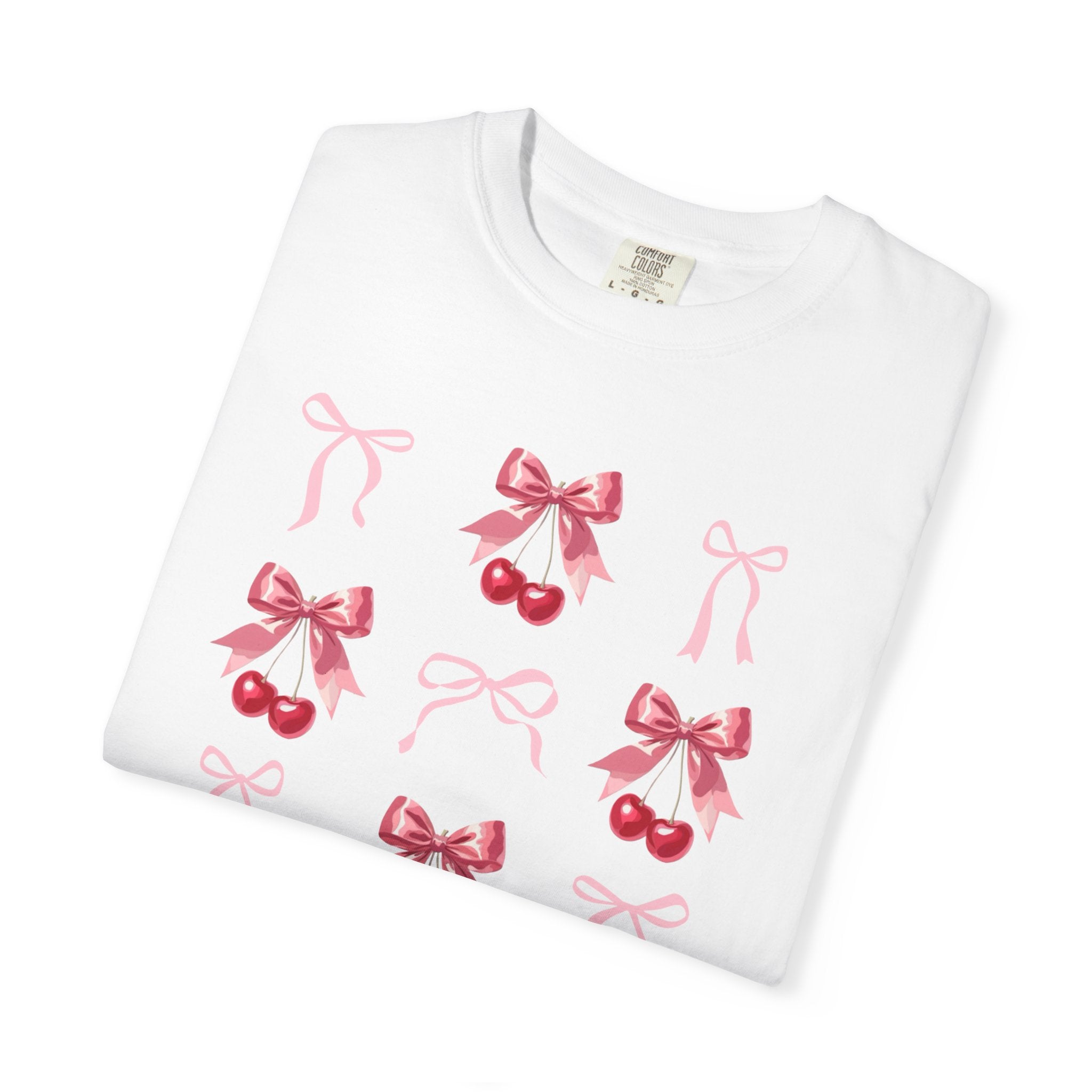 Coquette Cherry & Pink Bow Summer Tee