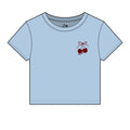 Embroidered Cherry Micro Rib Baby Tee