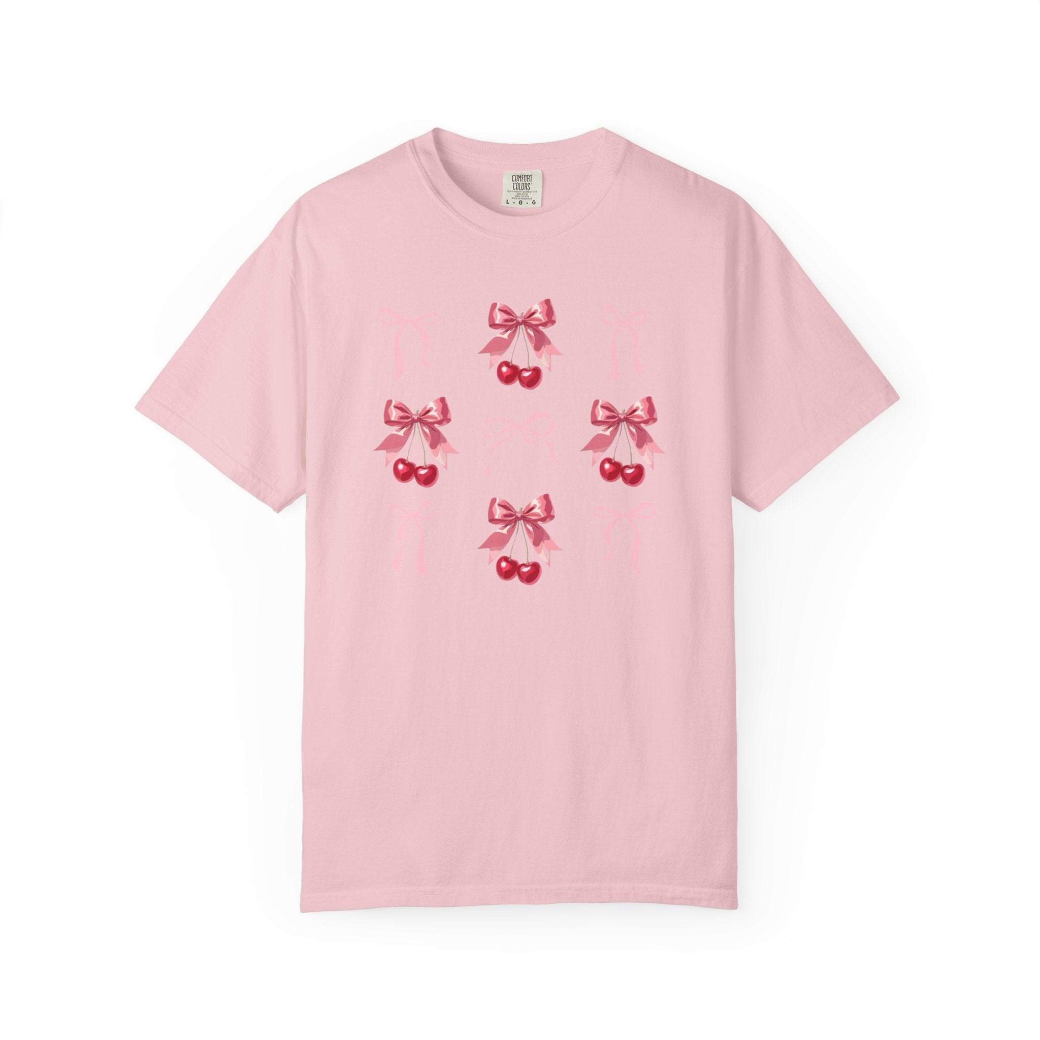 Coquette Cherry & Pink Bow Summer Tee