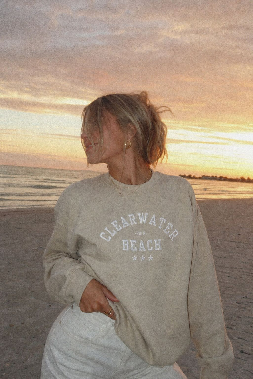 Clearwater Beach Embroidered Crewneck Sweatshirt