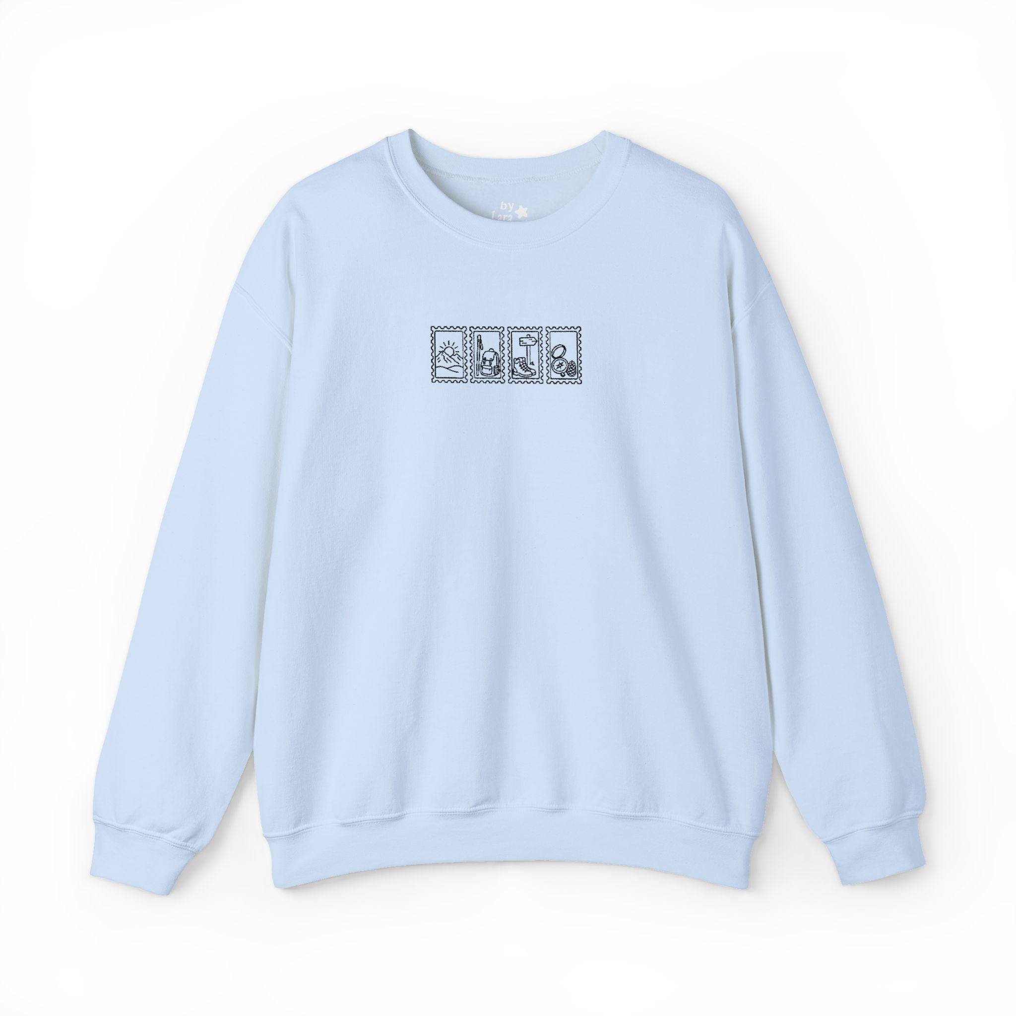 Hiking Vintage Stamp Embroidered Crewneck Sweatshirt