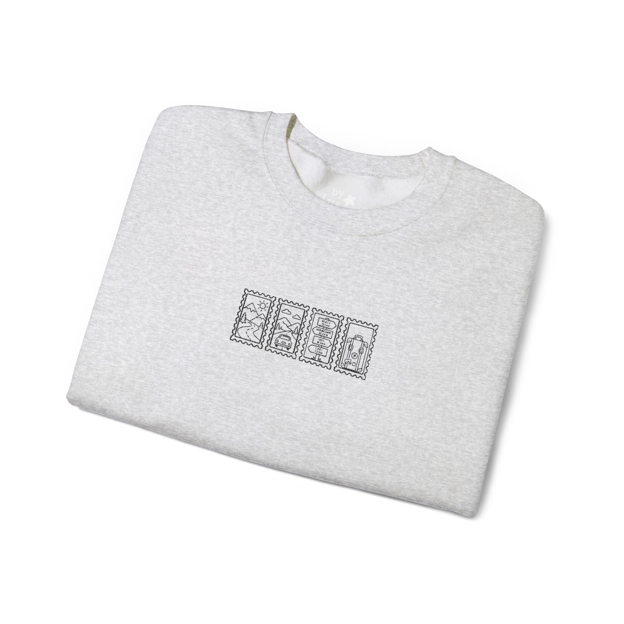 Travel Vintage Stamp Embroidered Crewneck Sweatshirt