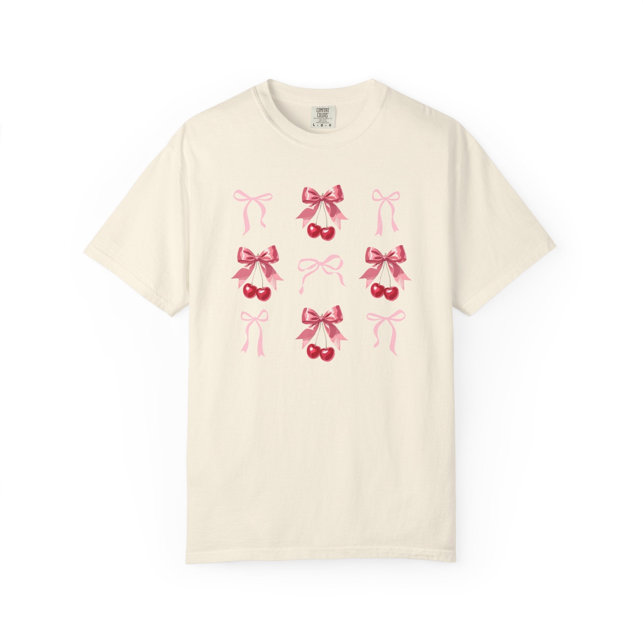 Coquette Cherry & Pink Bow Summer Tee